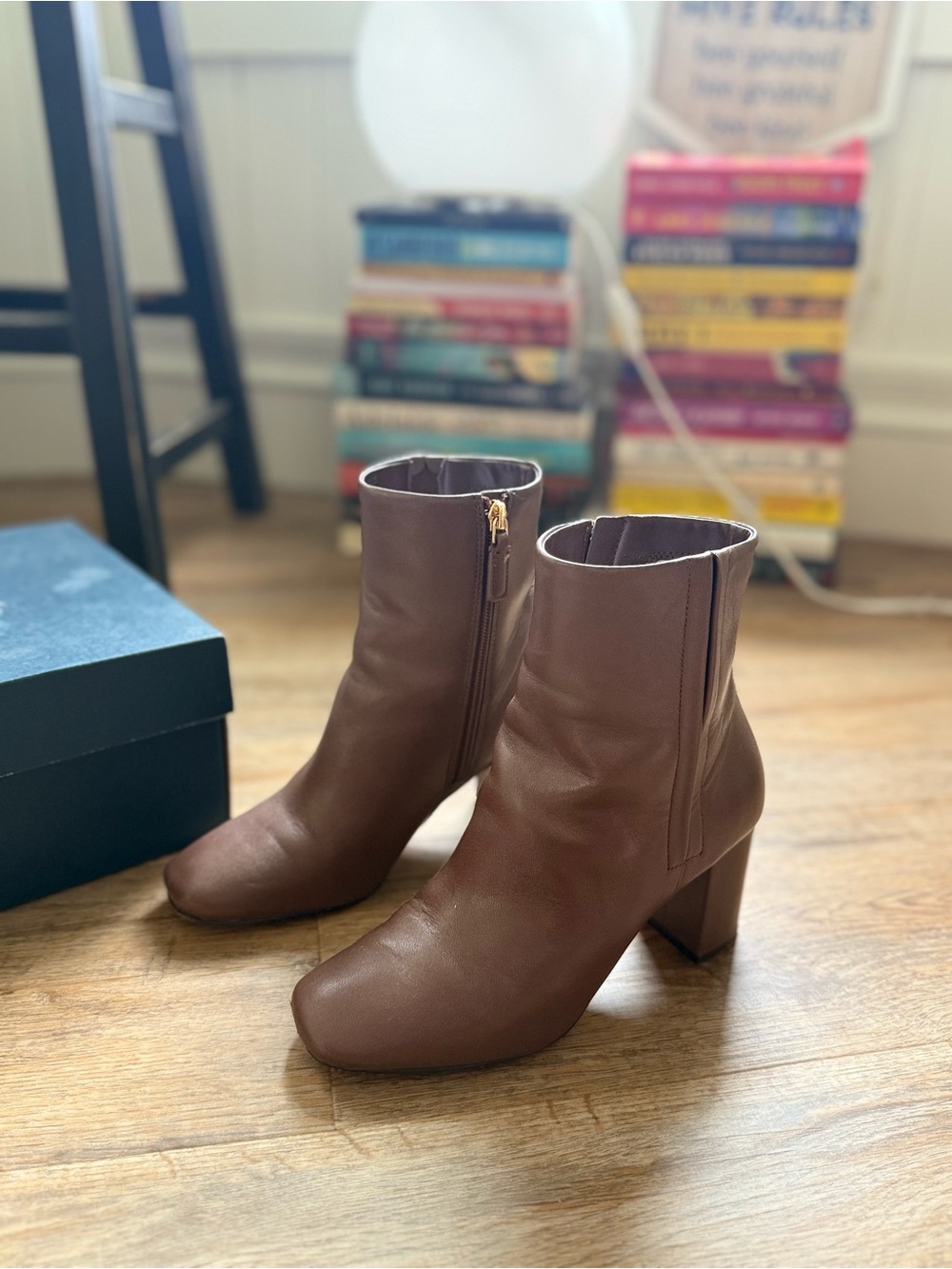 Cole Haan Valley Leather Ankle Booties - Chestnut/Light Brown